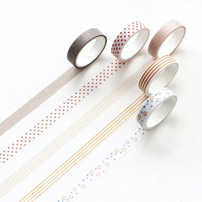 5 шт./лот) базовая цветная лента васи DIY украшения Скрапбукинг планировщик Маскировочная лента клейкая лента канцелярские принадлежности для наклеек - Цвет: F
