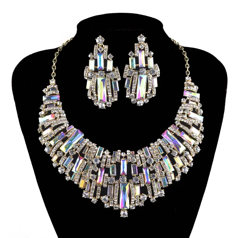 Модные свадебные ювелирные наборы стразы австрийские кристаллы бриллиантовые