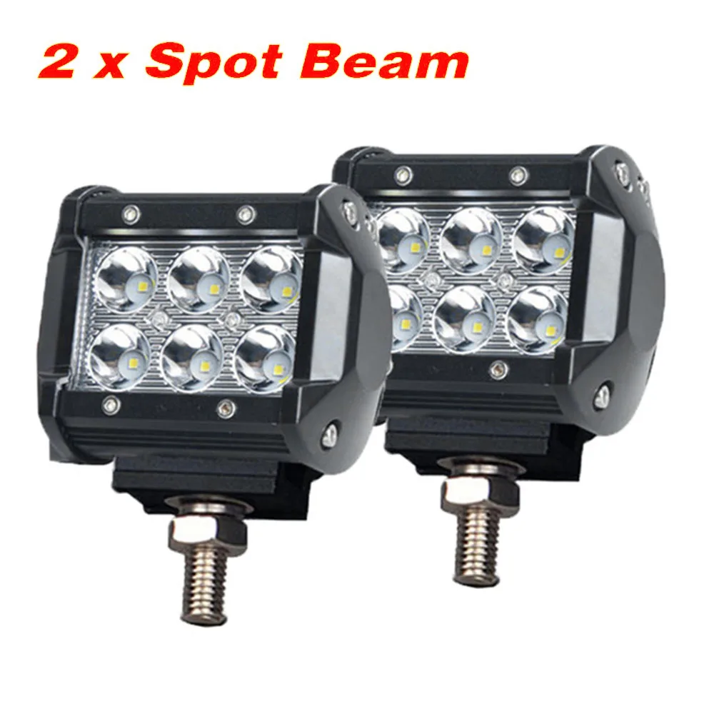 2x18w spot 4inch 4 ''6'' 18 Вт 27 Вт 42 Вт 48 Вт Offroad тонкий светодиодный рабочий светильник 12 в Led дальнего света Лампа 4х4 светодиодным фара трактора Точечный светильник для лодки автомобиль внедорожник atv - Цвет: 2x18w spot 4inch