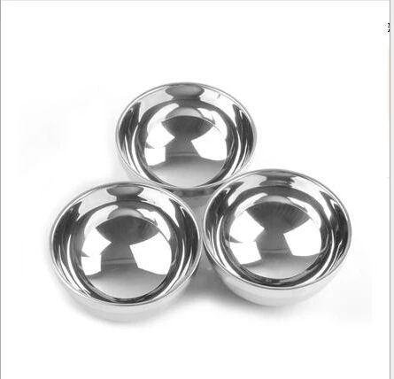 Горячая Распродажа двухслойная чаша из нержавеющей стали Блестящая гладкая