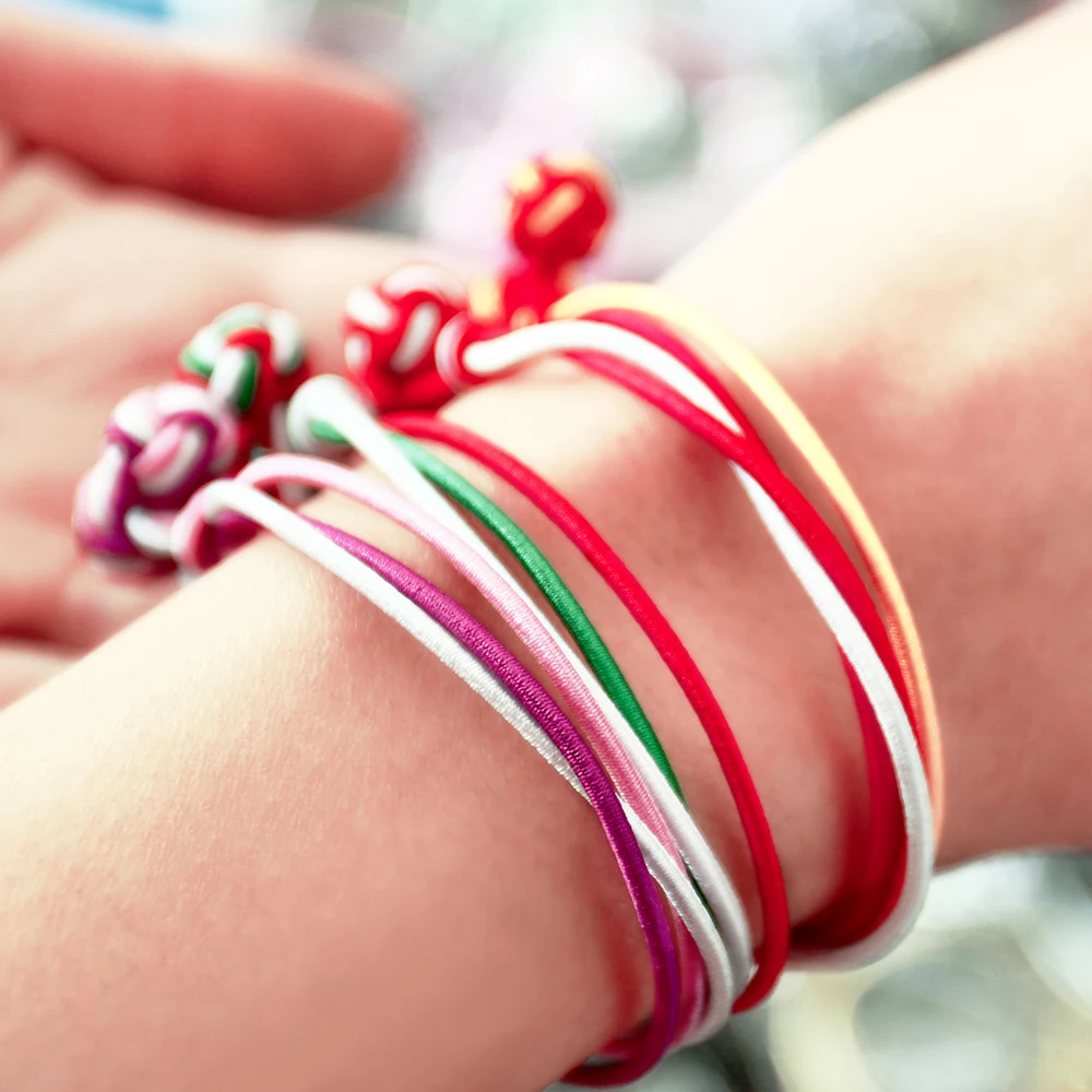 Jelmoons S7 Черный резиновый браслет на цепочке для женщин Новый простой и качественный оптовый шелковый узел на манжетах.