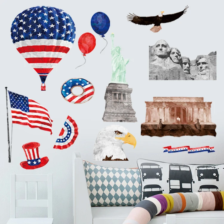 Настенные наклейки с американским флагом настенные в классном стиле