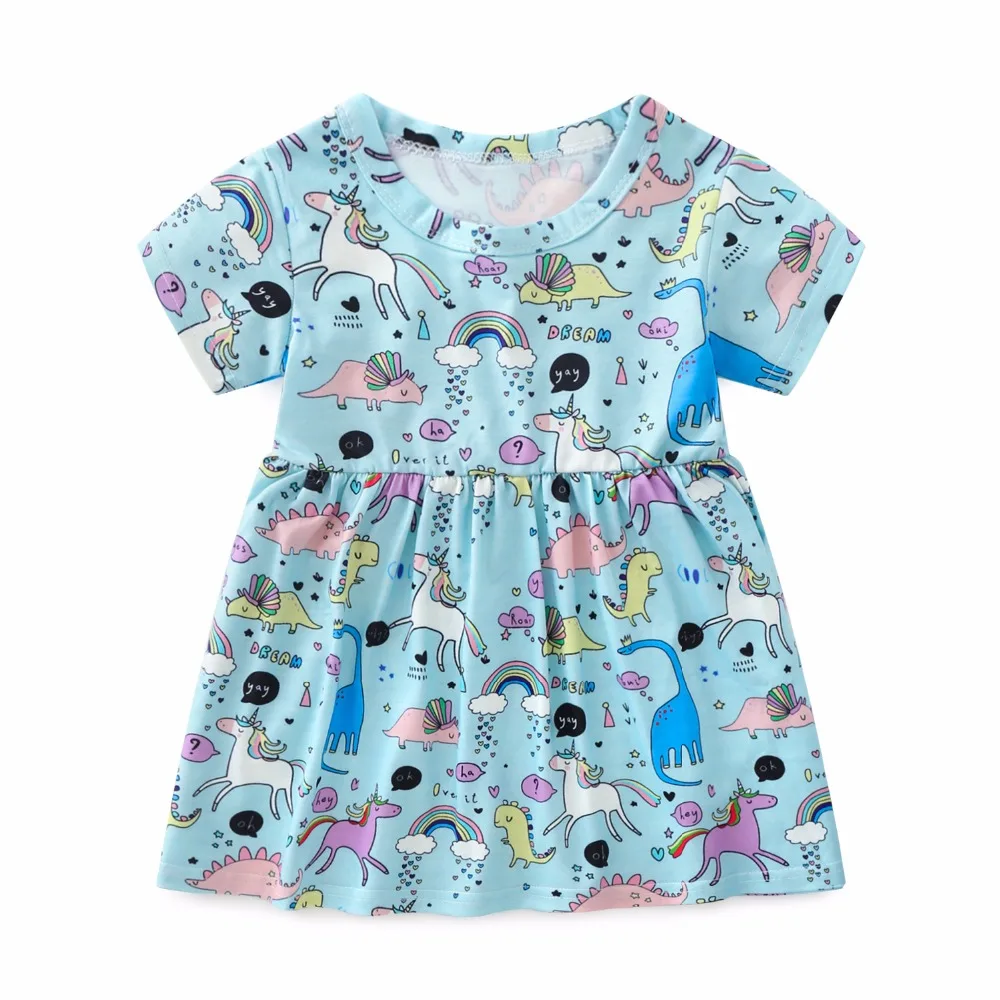 Kimocat Vestidos Girls Summer Dress Animal Unicorn Princess Children Costume for Kids Clothes Baby Dropshipping | Детская одежда и
