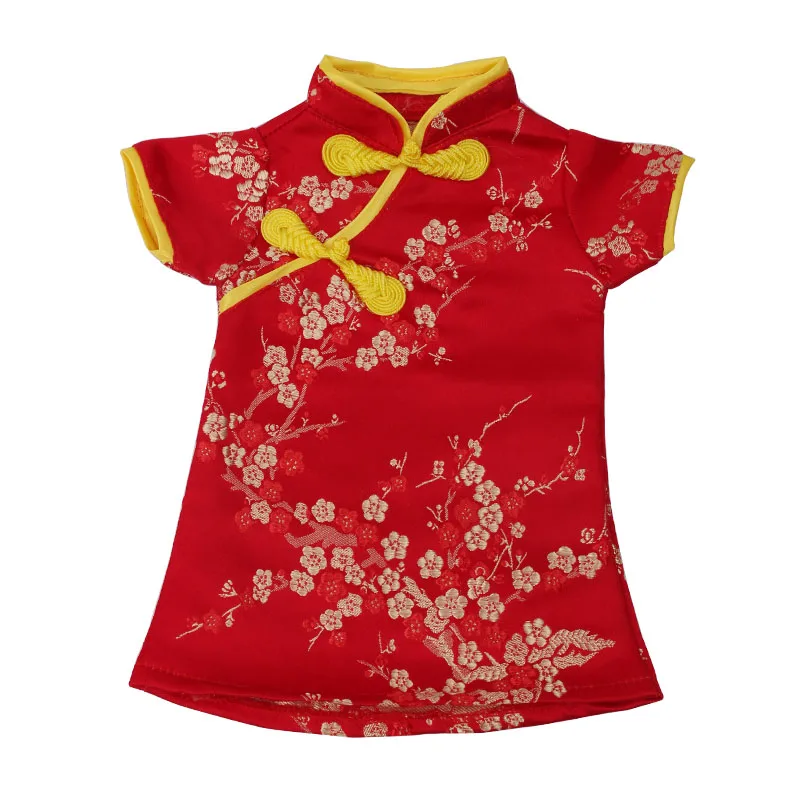 

18 inch Girls doll dress Chinese Cheongsam vintage American new born clothes Baby toys fit 43 cm baby accessories c663