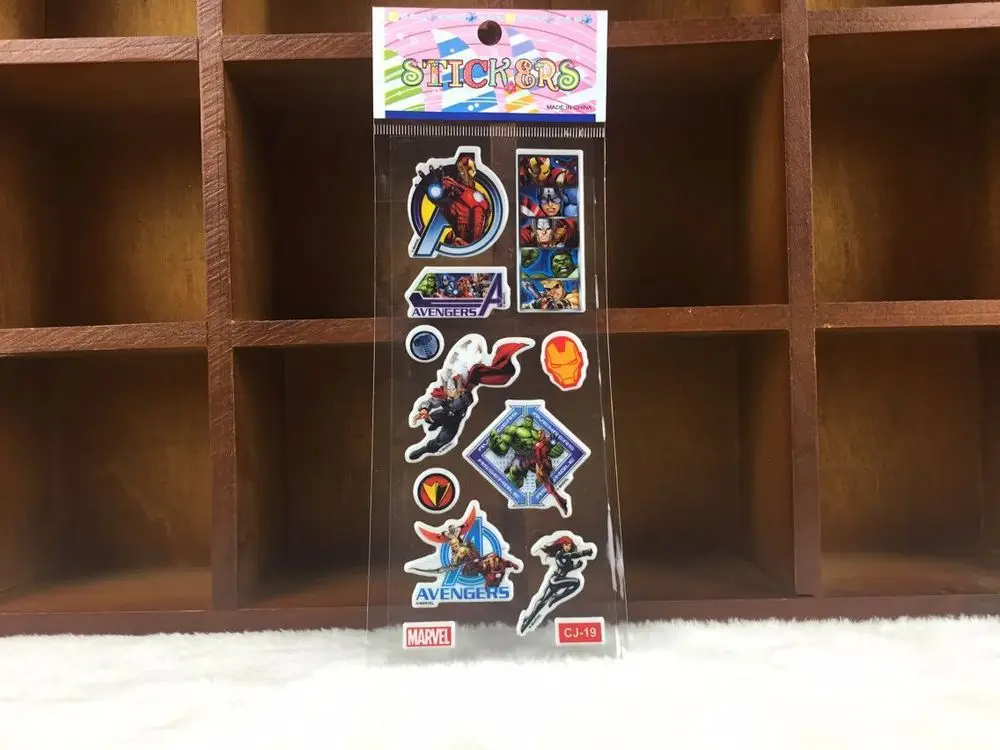 И 10 листов/много 3D Мультфильм Мстители Детские Наклейки Игрушки Пузырь наклейки