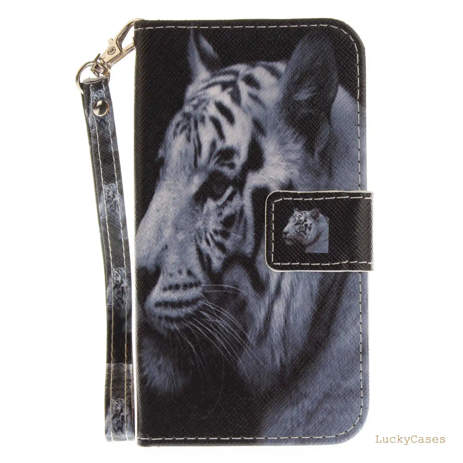 Black Cat Tiger Wolf Pug Leopard Monkey Magnolia Animal Flip Wallet PU Leather Phone Case Cover for Sony Xperia XZ | Мобильные