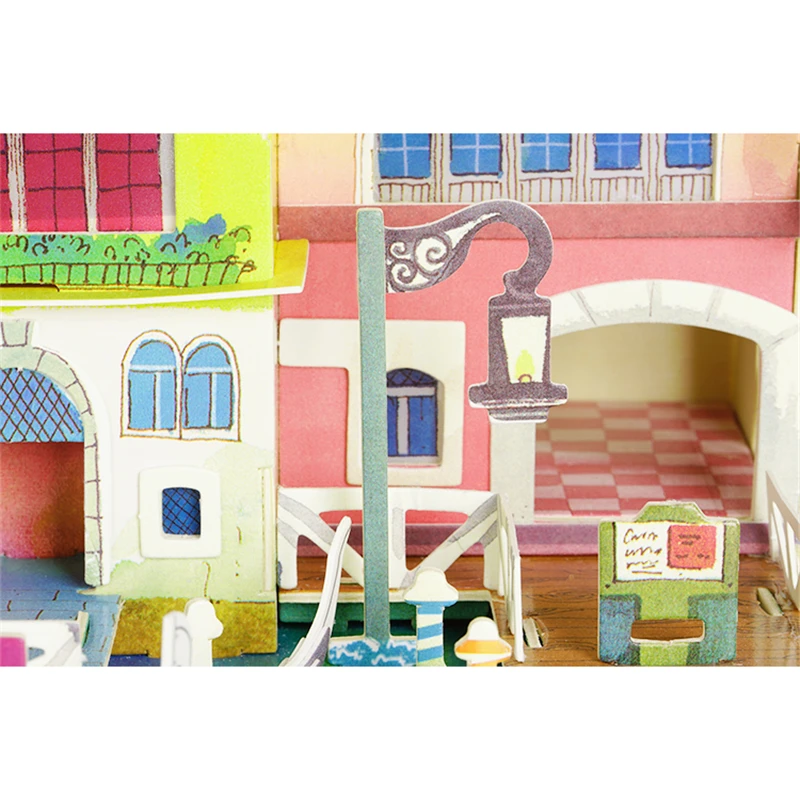 Robud новогоднее рождественское Кукольный дом с светодио дный свет DIY Миниатюрный