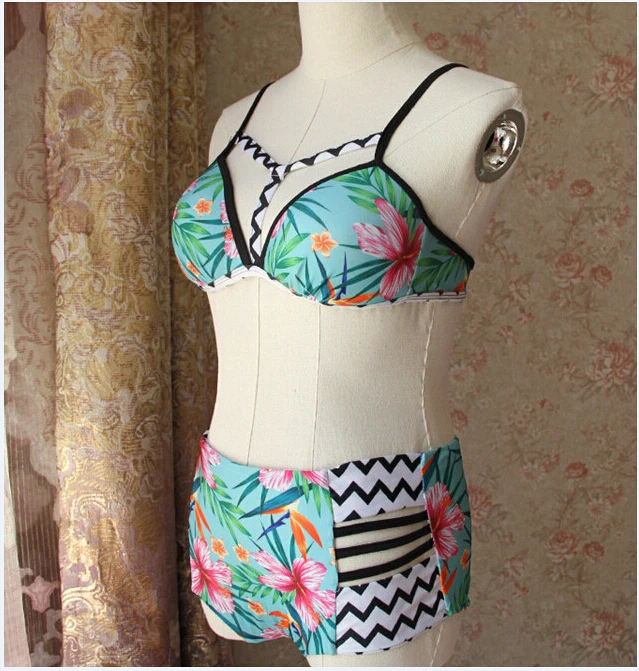 Новинка 2017 г. сексуальный женский купальник бикини с эффектом пуш ап и завязками