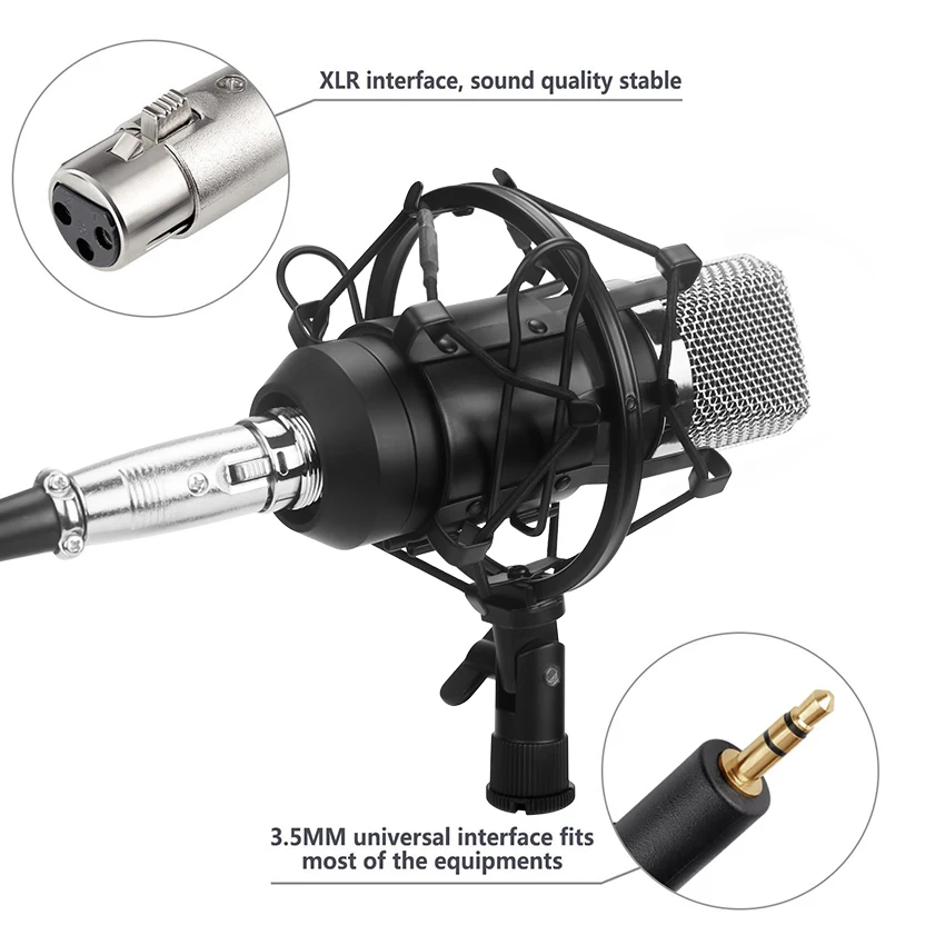 Ituf BM 700 Professional Condenser Microphone High Quality 3.5mm Wired Sound Recording microphone for computer Phantom power | Электроника