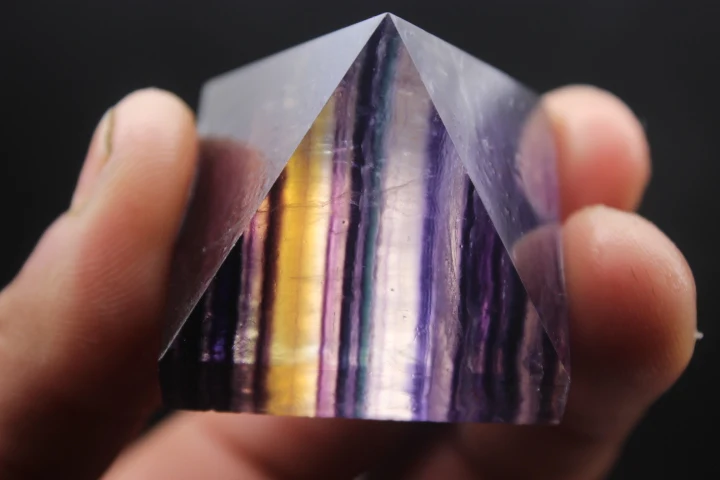 

83 grams of natural quartz crystal purple yellow fluorite pyramid to cure A2