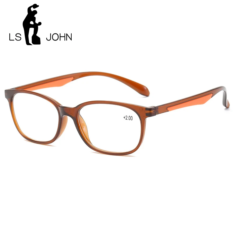LS JOHN, модные женские и мужские очки для чтения TR90, ультралегкие ретро очки из смолы с прозрачными линзами, женские и мужские очки для чтения, очки для дальнозоркости