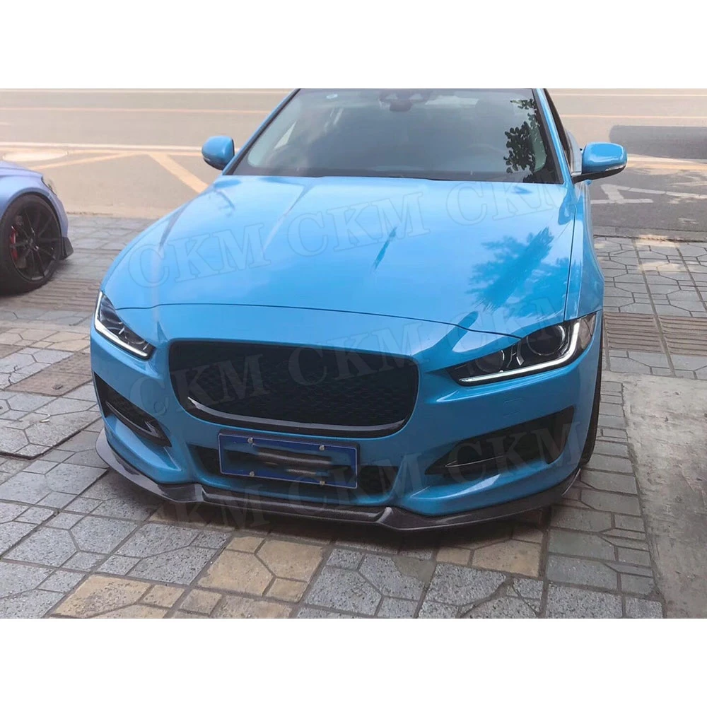 Передний спойлер для подбородка губ из углеродного волокна Jaguar XE Sedan 4 Door 2015 2018 A