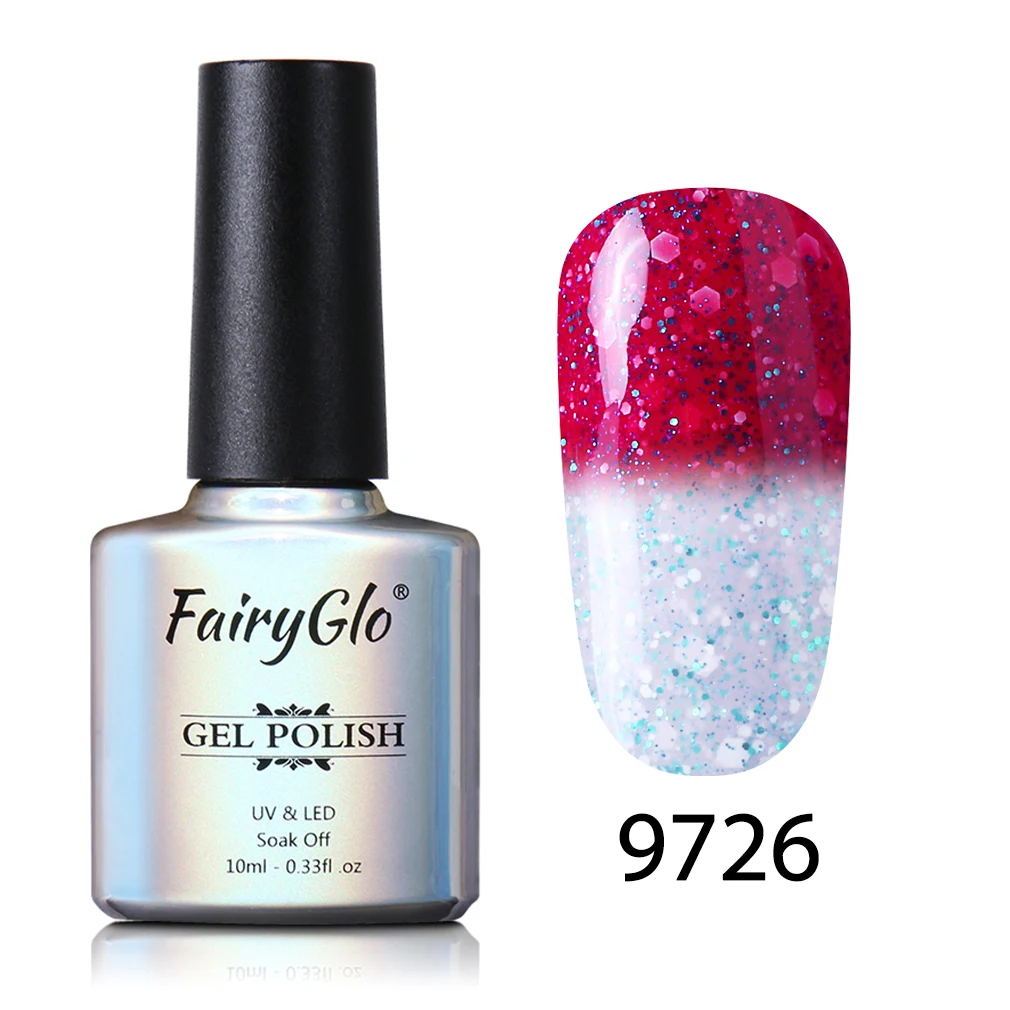 FairyGlo 10 мл Снежный УФ-гель для ногтей меняющий температуру Гель-лак замачиваемый Полупостоянный лак для ногтей DIY Гель-лак - Цвет: 9726