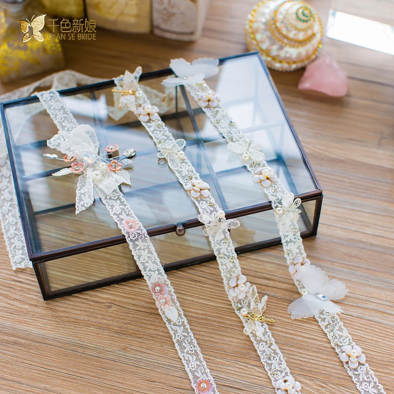 Элегантный Прозрачный Кристалл повязка Свадебный Мягкая Сеть ручной белый