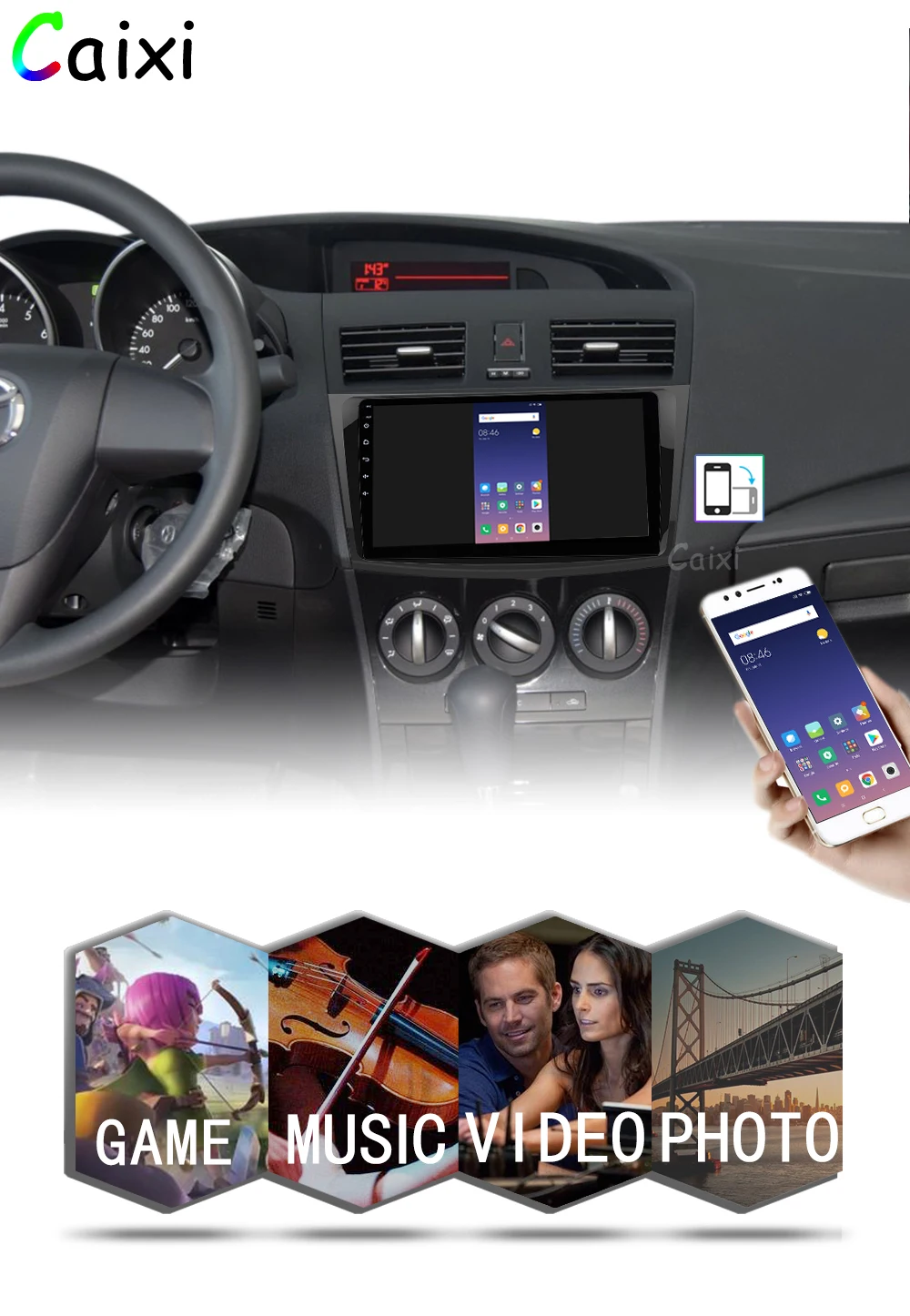 CaiXi " android 8,1 Автомобильный мультимедийный dvd-плеер для Mazda 3 2004-2013 2 din автомобильный dvd gps навигатор Авто Радио стерео плеер