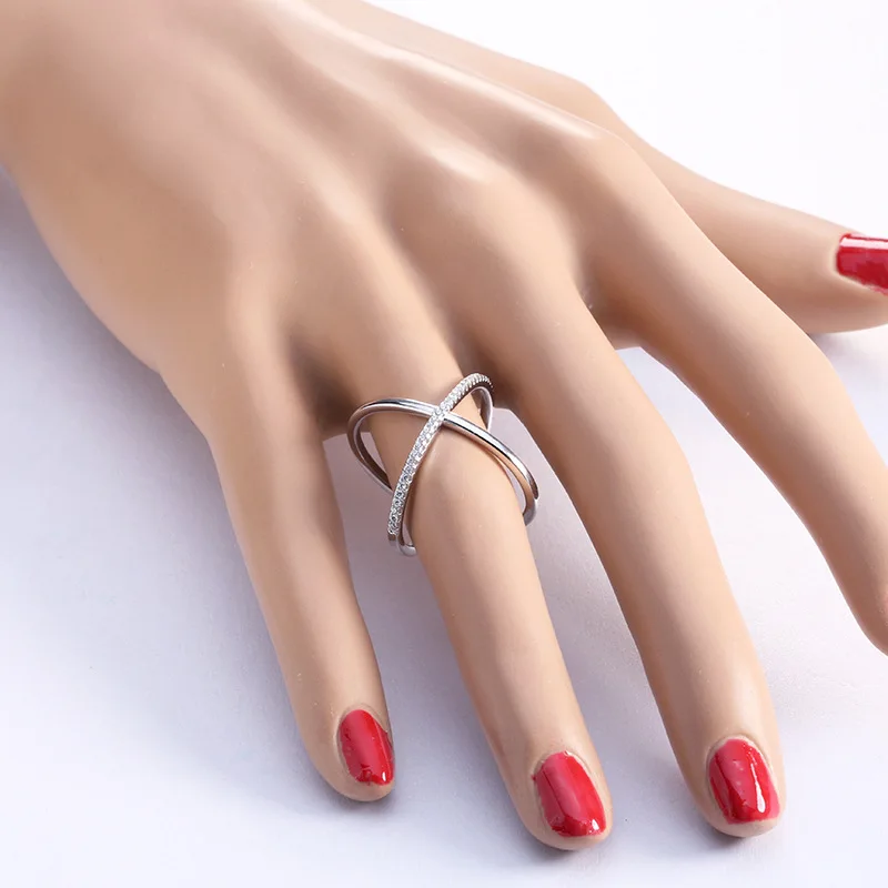 Top Quality X shape Cross Ring New Design for Women Filled with Zirconia Newest Infinite Micro Paved CZ | Украшения и аксессуары