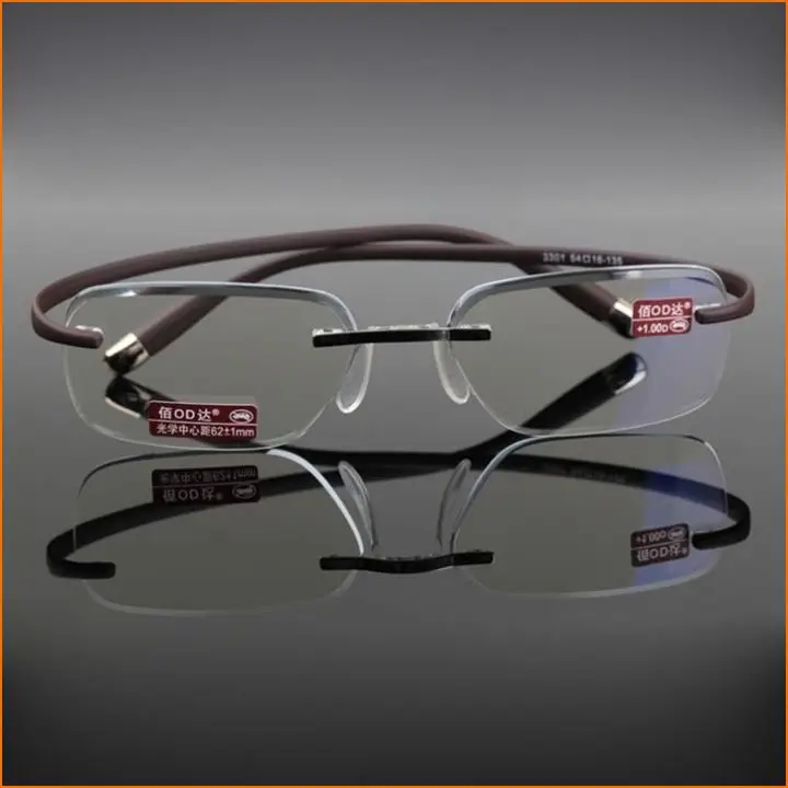 Очки для чтения без оправы с прозрачными линзами из смолы TR90|rimless reading glasses|reading