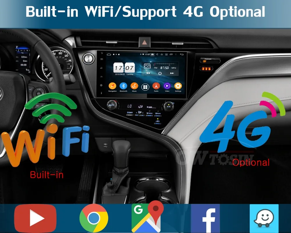 10," ips 8 ядерный 4G+ 64GB Android 9,0 автомобильный DVD мультимедийный радио gps плеер для Toyota Camry DSP CarPlay Parrot BT стерео