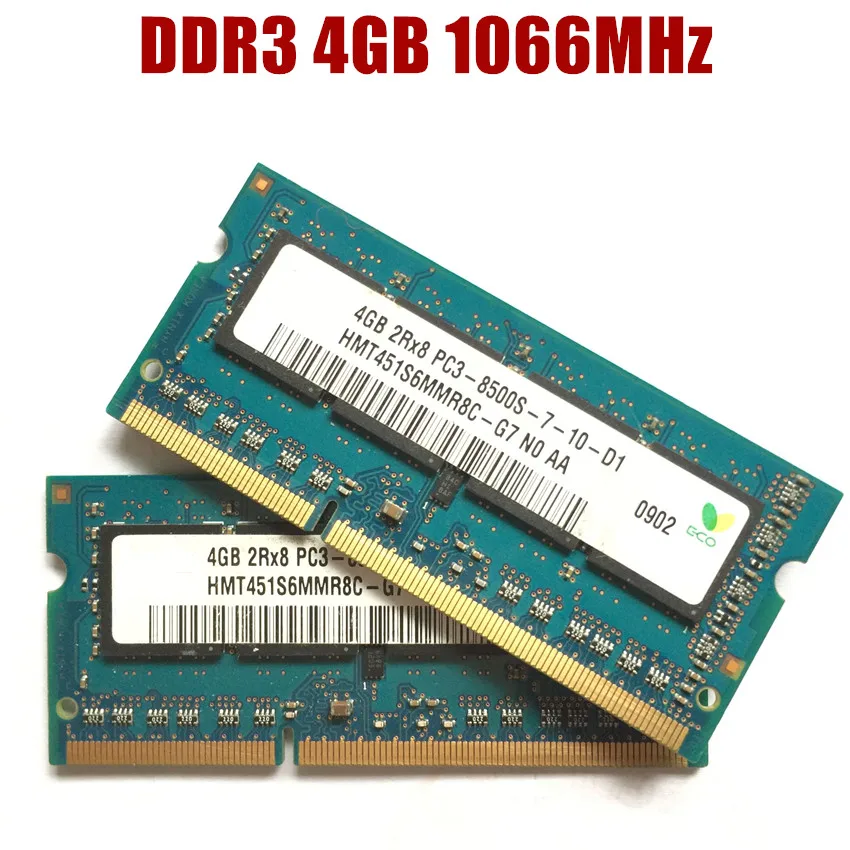 Бесплатная доставка память для ноутбука 4G 2Rx8 PC3 8500S DDR3 1066 МГц 4 Гб pc3 модуль SODIMM RAM