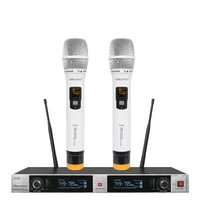 iiimymic audio wireless microphone iu 412 metal construction pro karaoke uhf dual 2 channel system with 2 mic fixed frequency