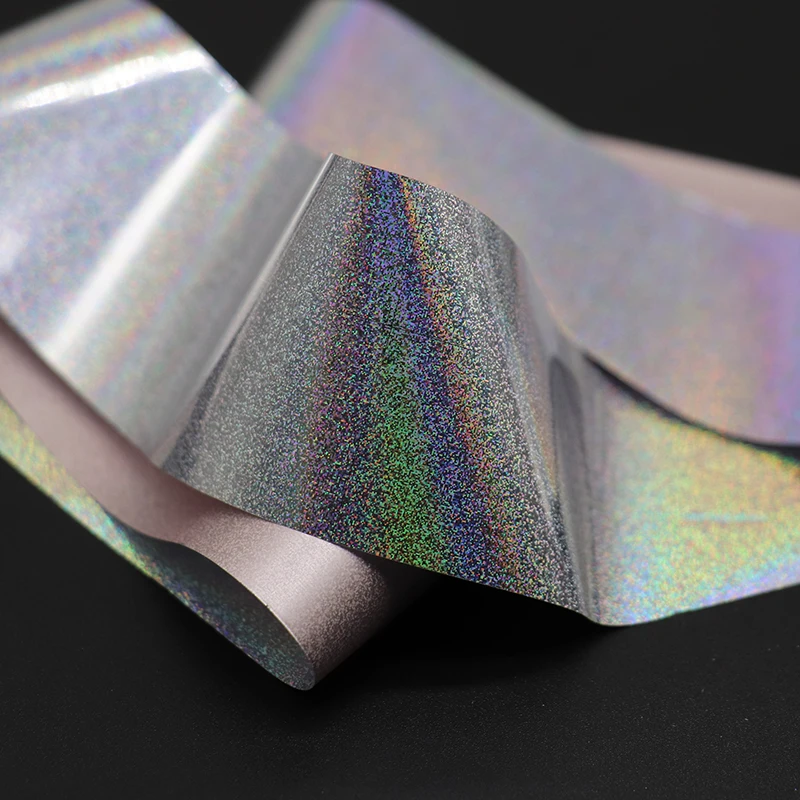 Голографическая Серебристая Лазерная Фольга для ногтей 100 см рулон фольги