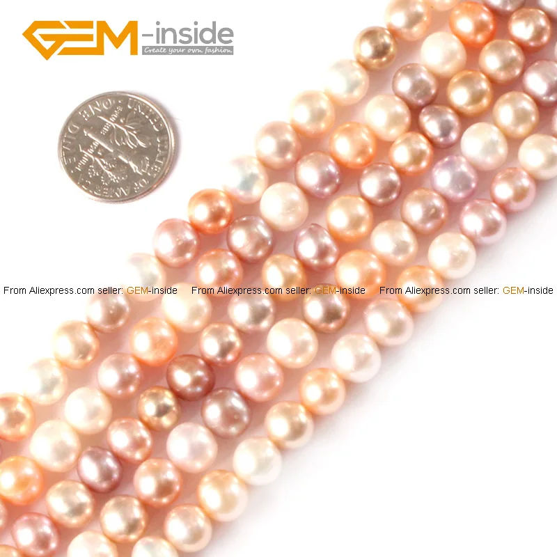 Бусины Из Натурального пресноводного жемчуга 6 7 мм 15 дюймов|round pearls|round pearl beadspearl