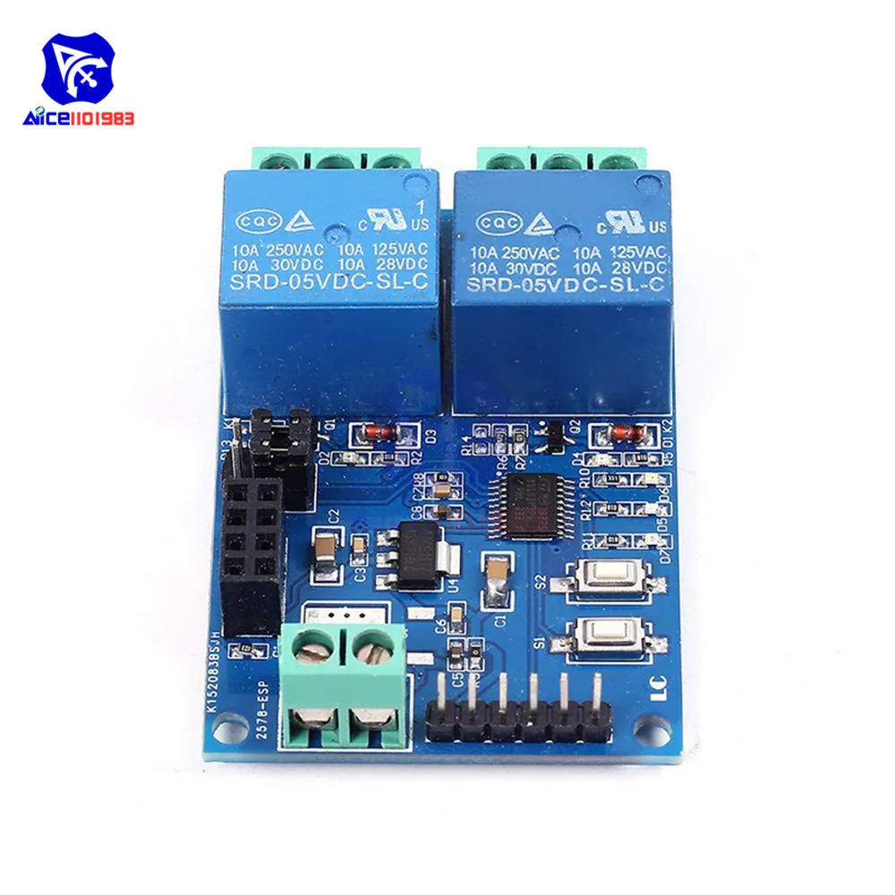 DC 5 в 2 CH релейный модуль на основе ESP8266 ESP-01 ESP01 wifi Беспроводная плата релейный щит для IOT умный дом интеллектуальная мебель