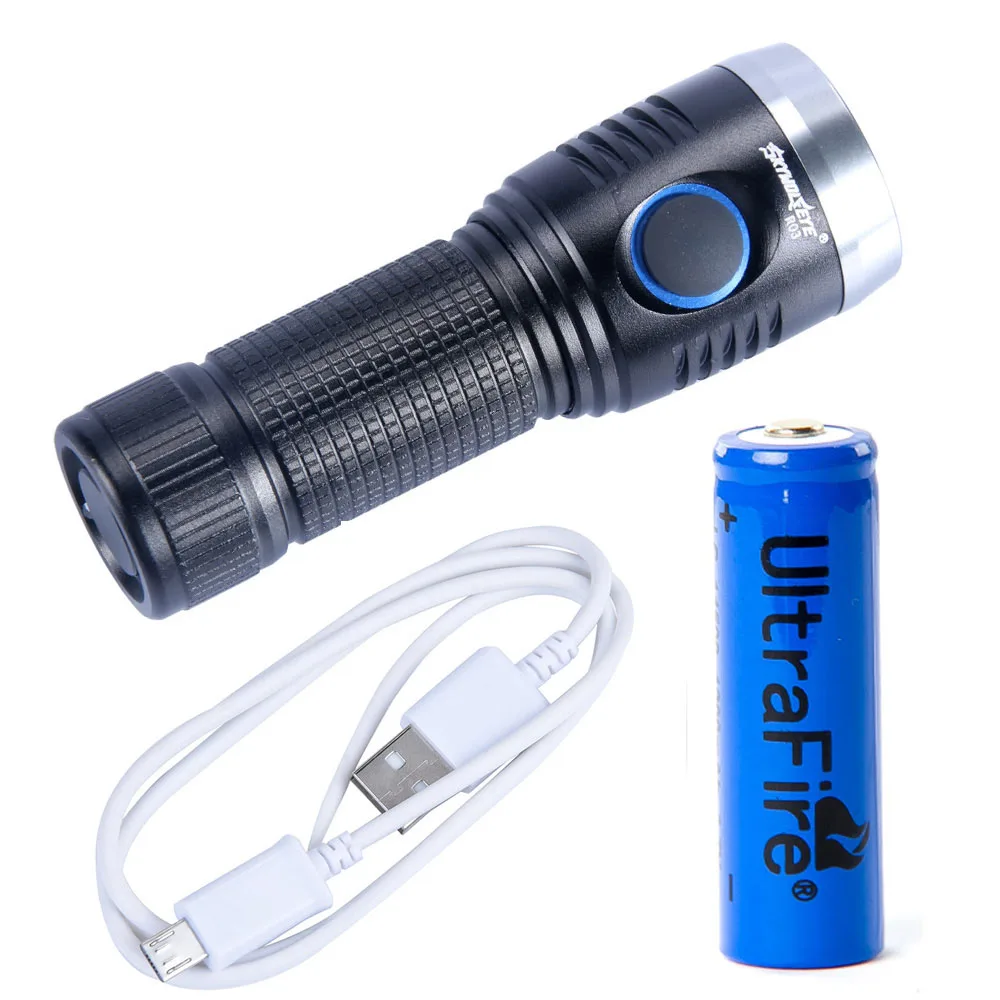 Flashlight battery Мини светодиодный вспышка светильник АА 14500 Карманный светильник XML-Q5 3000LM светильник тактический фонарь Водонепроницаемый Фонари 3 режима+ USB линия - Испускаемый цвет: Flashlight battery