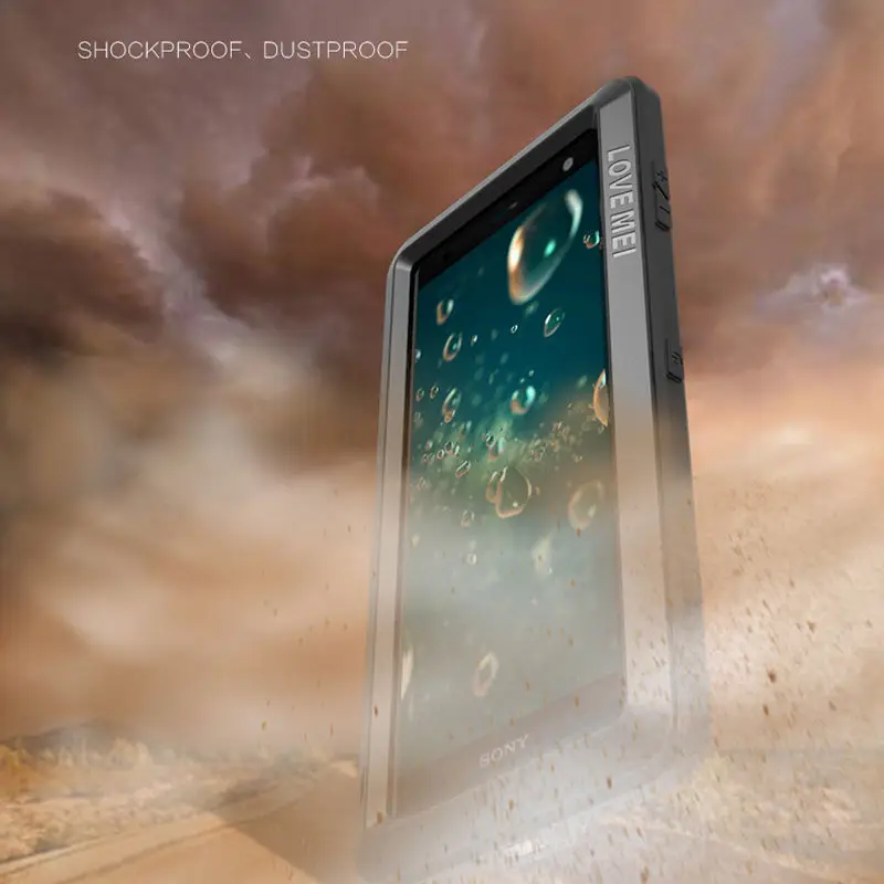 Чехол для Sony Xperia XZ2 противоударный алюминиевый металлический полноразмерный