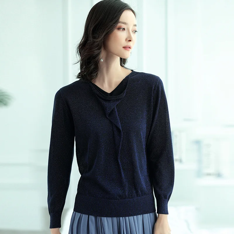 Осенний офисный Женский вязаный шарф с воротником модный свитер 4 цвета длинный