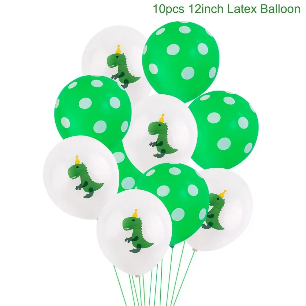 5 Green 5 Latex QIFU динозавров шары динозавров День рождения Декор для детского дня рождения динозавров вечерние тираннозавр рекс воздушные шары для дня рождения игрушки - Цвет: 5 Green 5 Latex