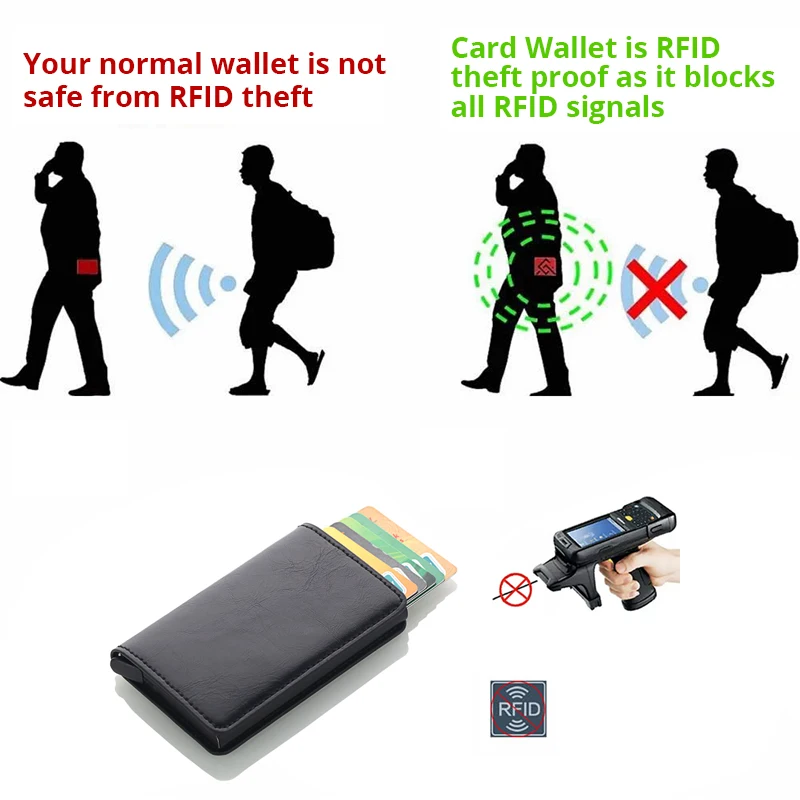 Для мужчин женщин RFID Блокировка кредитной держатель для карт алюминия Бизнес