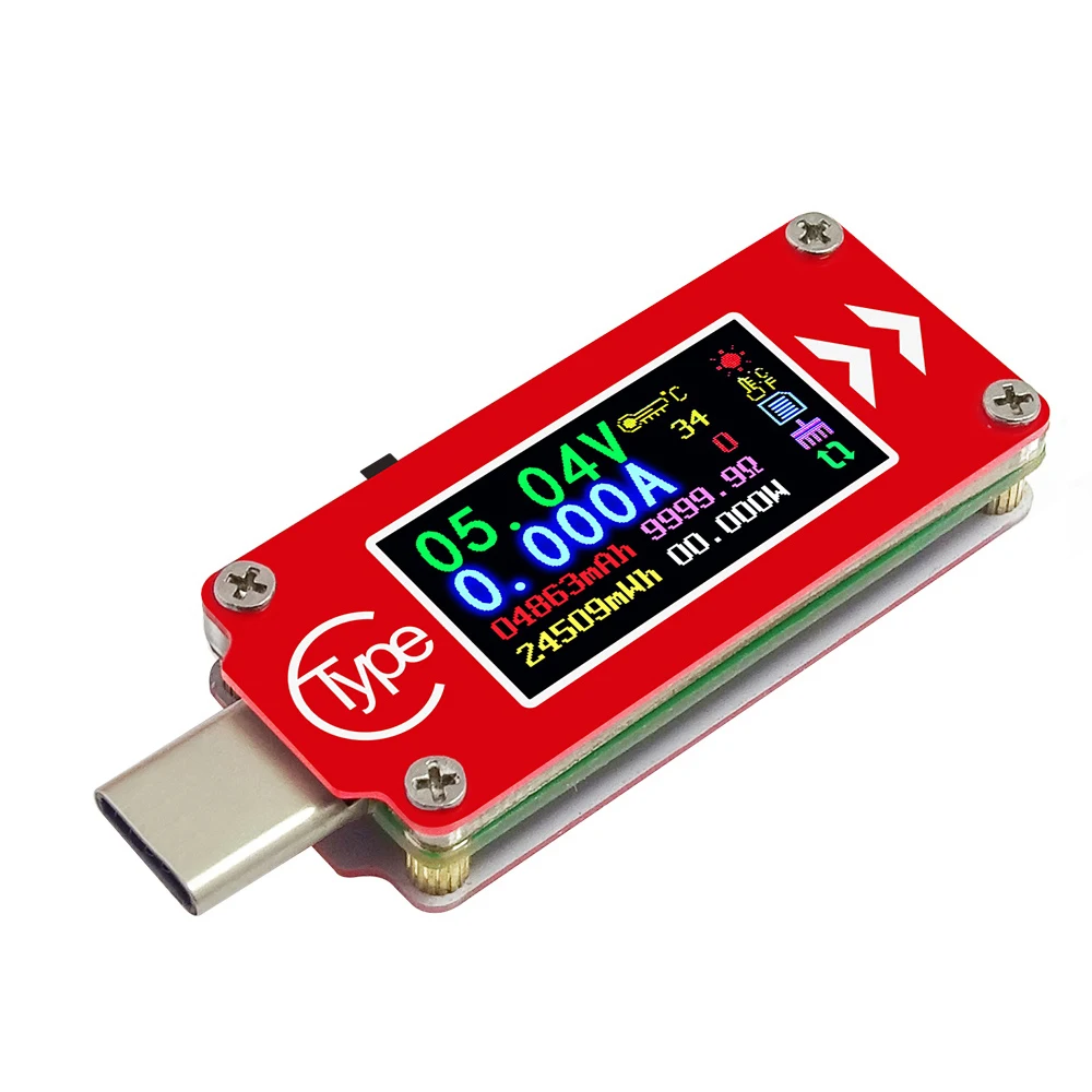 TC64 тип c цветной ЖК дисплей USB тестер амперметр измеритель напряжения тока