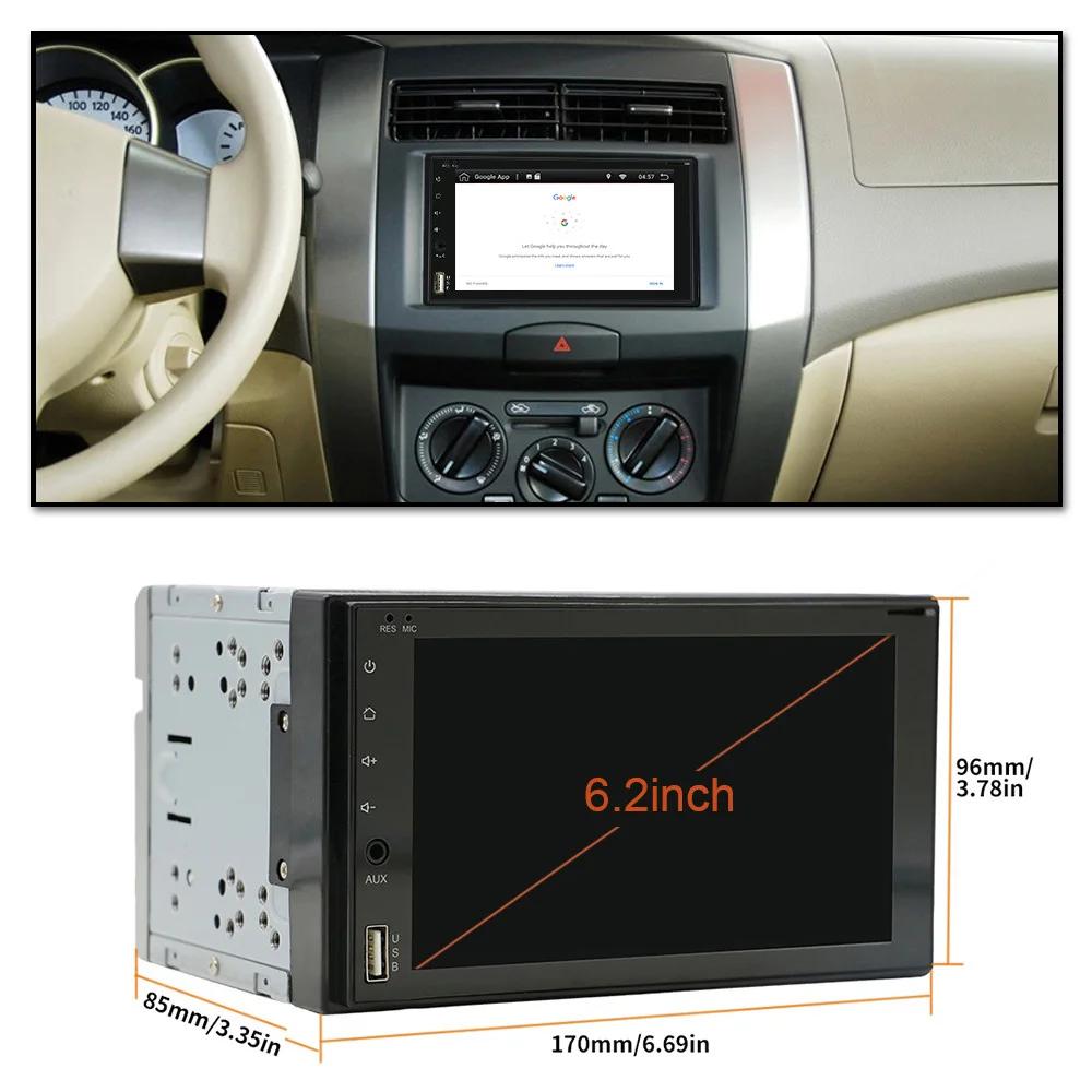 Eunavi Octa Core 2 Din Universal 170*96mm Android 8.1 Car Radio Stereo System 2din pc GPS Navigation WiFi USB Touch Screen | Автомобили и