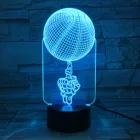 Светодиодный ночник для баскетбола, спортивный 3D светильник со средним пальцем, USB, декоративсветильник освещение для вечеринки, спальни, настольная лампа, подарок для мальчика и ребенка