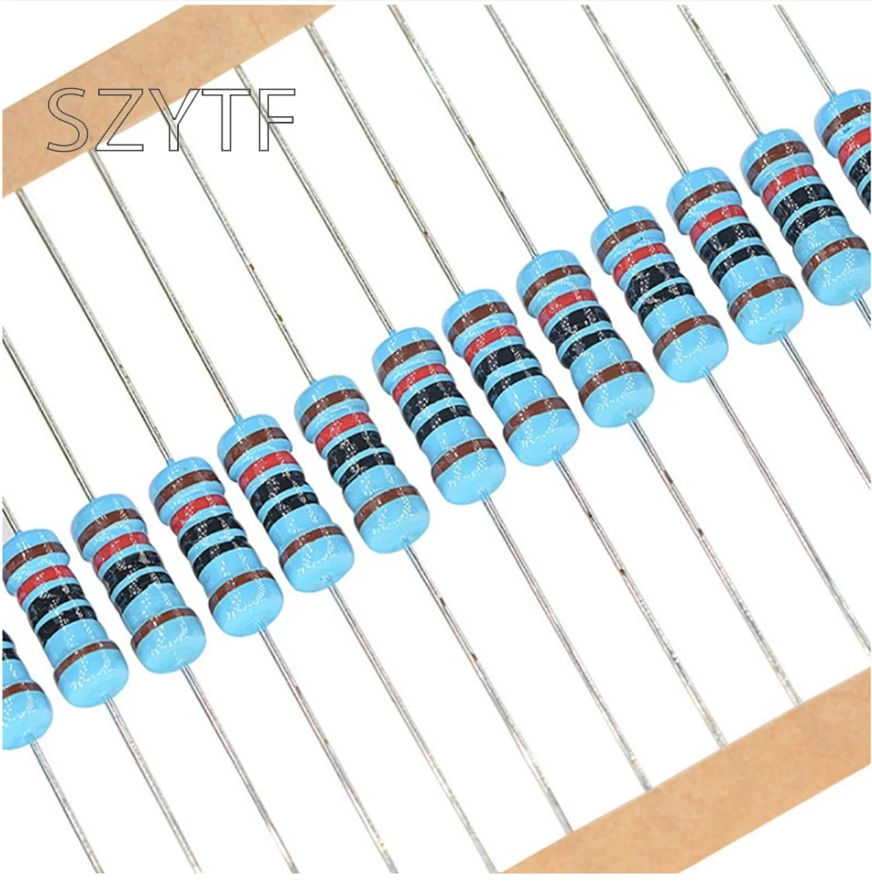 

1/4W 1% 21kind*100=2100pcs common component package Five color ring resistance package 1 ohm-1M ohm Total