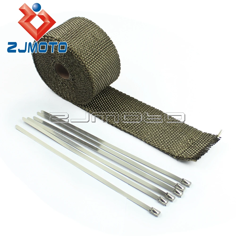 Титановые глушители выхлопной трубы мотоцикла насадка тепловая обертка 2 дюйма x