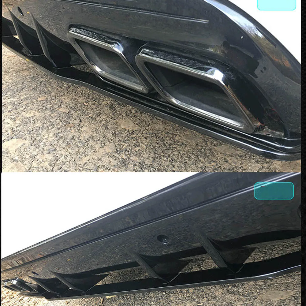 ПП задний бампер диффузор спойлер с выхлопными наконечниками для Benz C205 W205 Coupe C43 AMG 2DR C200 C300