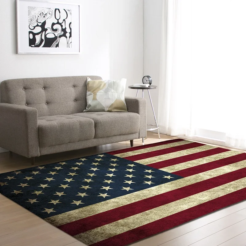 

American Flag Carpet for Living Room Rugs British Russia France Flag Floor Rug Home Bedroom Decoration Bedside Foot Pad Area Rug