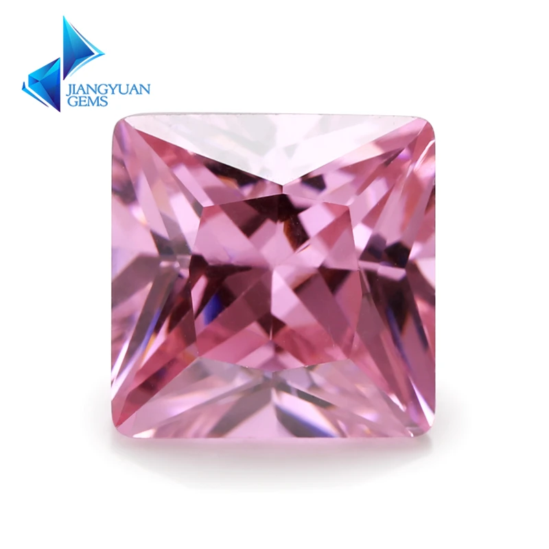 

Size 1.5x1.5~12x12mm Square Shape Princess Cut 5A A20 Pink Zirconia Stone Synthetic Gems CZ stone For Jewelry