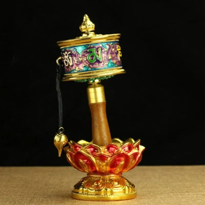 Тибетские буддийские принадлежности сверхгладкое Молитвенное Колесо с двумя