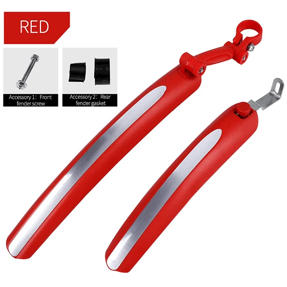 Red Set WEST BIKING, легкие велосипедные крылья, дорожный велосипед 700C, передний задний набор, брызговики для шин, велосипедный брызговик, быстросъемные велосипедные крылья - Цвет: Red Set
