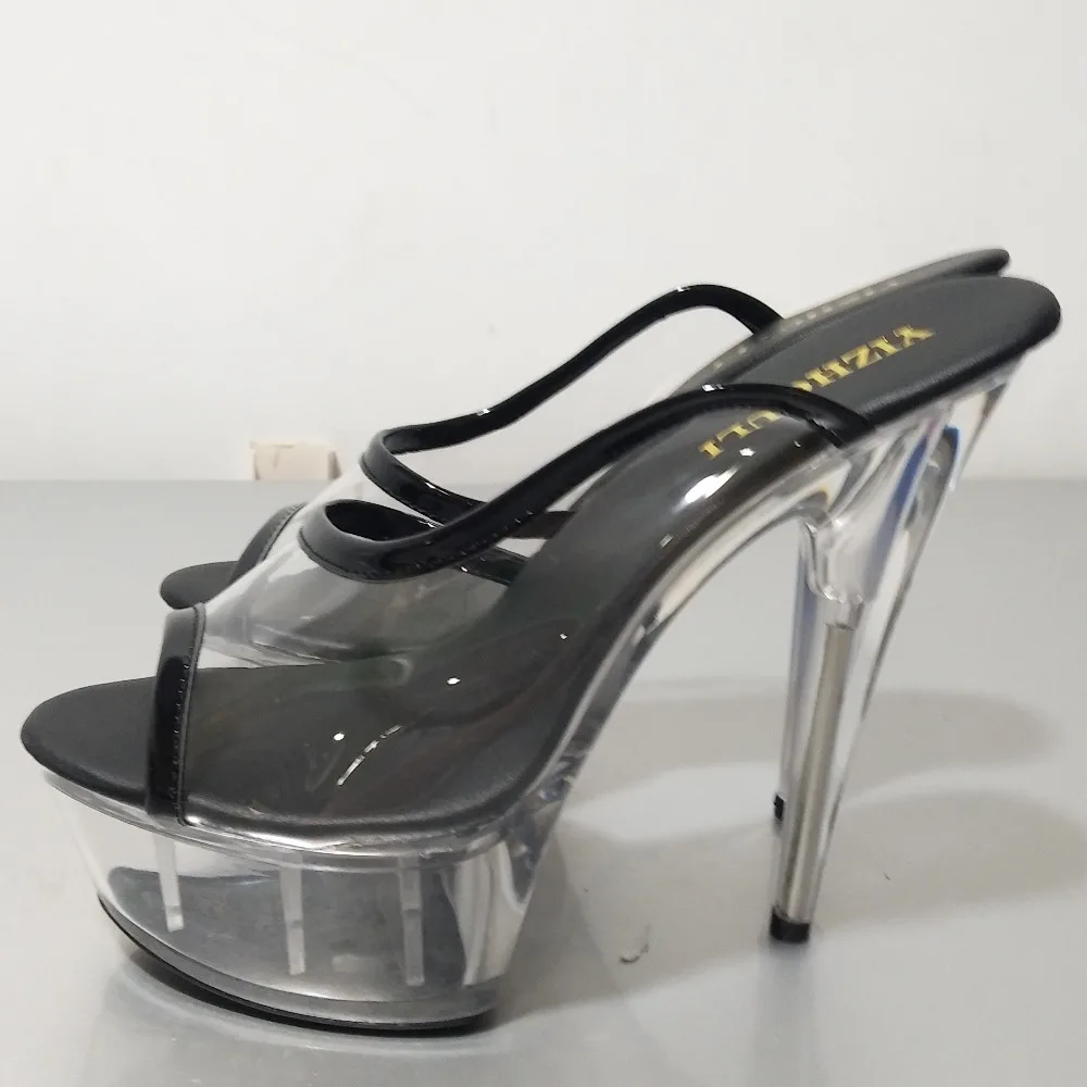 Шлепанцы на высоком каблуке 15 см Клубная обувь для ночного клуба пикантная