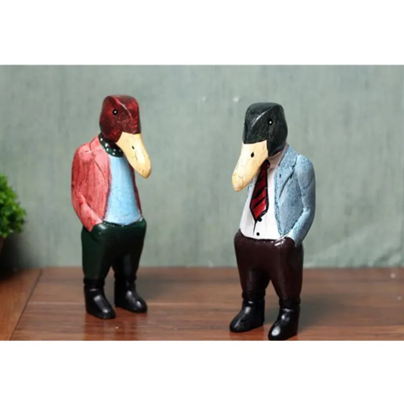 

Nordic Retro Animal Wood Duck Home Decorations TV Cabinet Wine Cabinet Decoration Living Room Duck Man Furnishings M1984