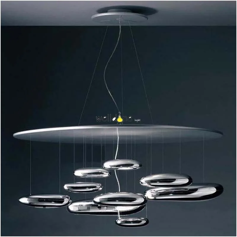 Хром много больших гальки роскошная люстра ртути капли воды серебро для