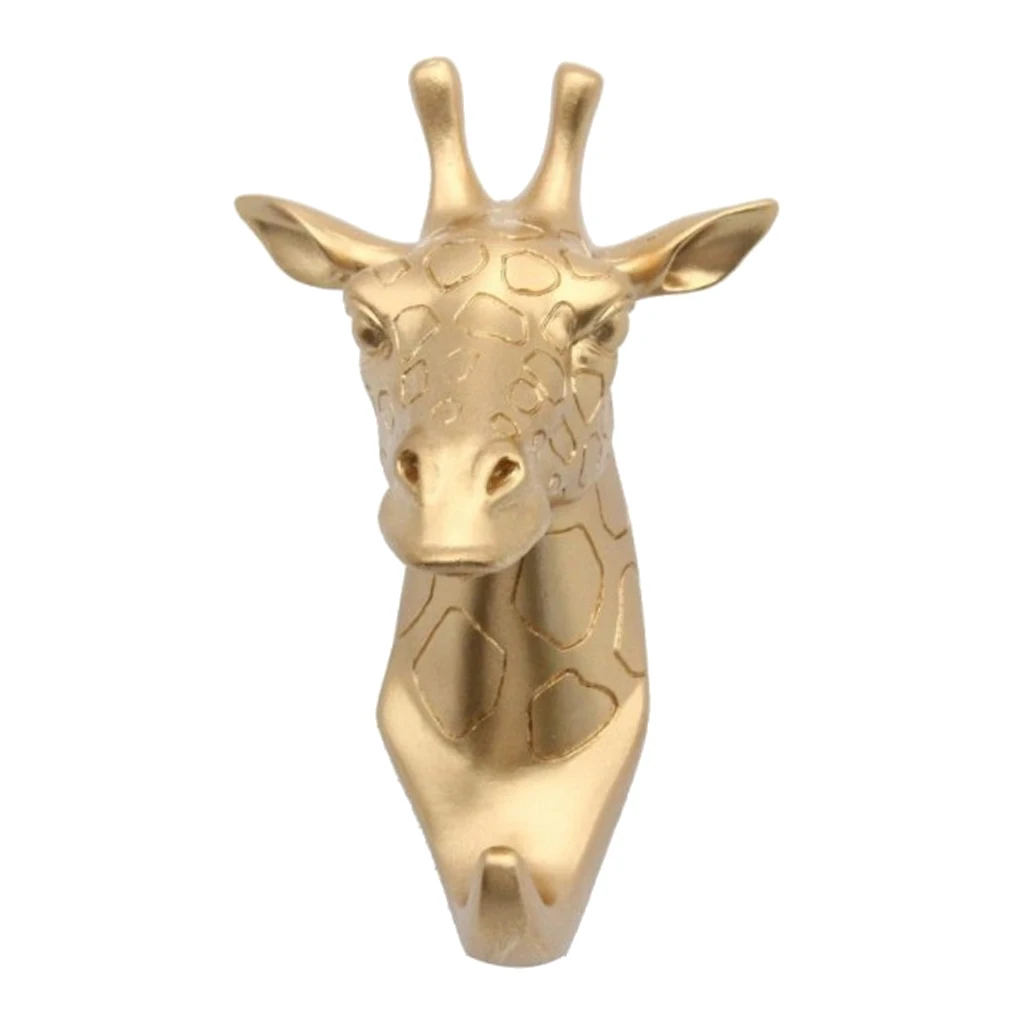Giraffe Смола, животное, лошадь, носорог, жираф, коза, слон, олень, крючок, вешалка, держатель, настенное крепление, Декор для дома, комнаты, золото - Цвет: Giraffe
