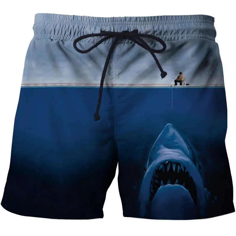 Лето 2018 мужские пляжные шорты и женские с 3D принтом рыбы акулы размеры s