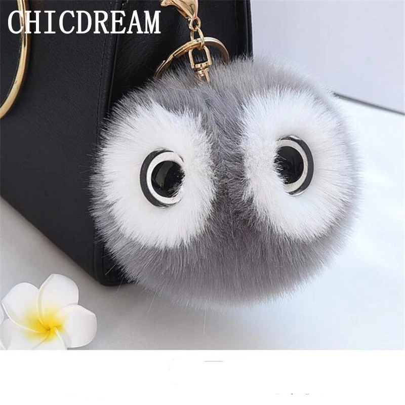 Chicdream 13 см пушистый искусственный Лисий Мех животных pom ключевой Цепи для женщин