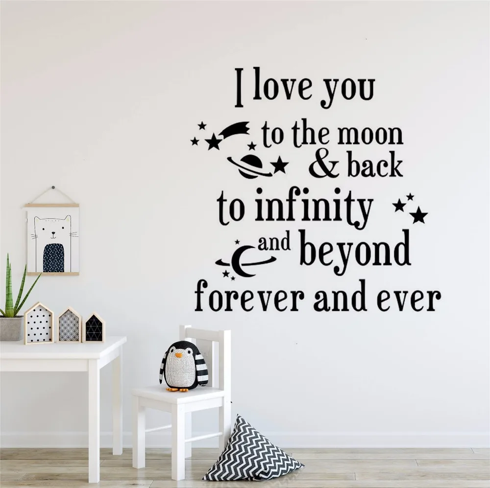 

Babys Room Decor I Love You To The Moon Quote Wall Sticker To Infinity And Beyond Style Wall Decals Kids Room Wall Murals AY1145