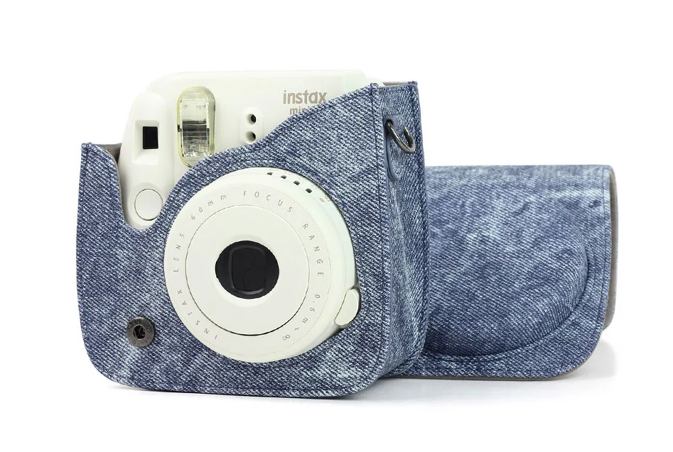 PU кожаный мгновенный плечевой ремень для камеры заклепки джинсов Fujifilm Instax Mini 8 + 9